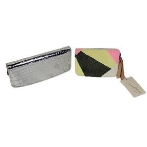 Set of 2 Wallets- A New Day Silver Wallet & Universal Thread Multi Color - NWT